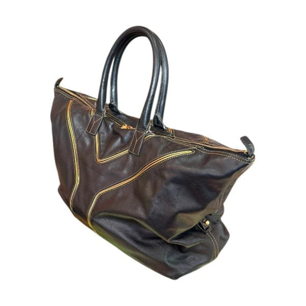 Saint Laurent Yves Leather Business Bag Black Gold AB
